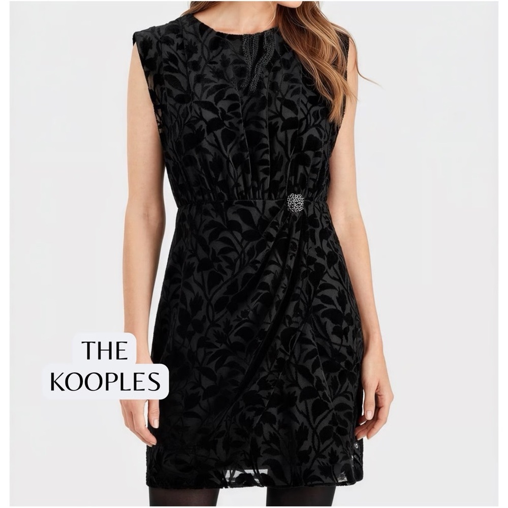 THE KOOPLES Burnout Velvet Mini dress. Size 1 Fits Like a Size 0. NWT. MSRP $445
